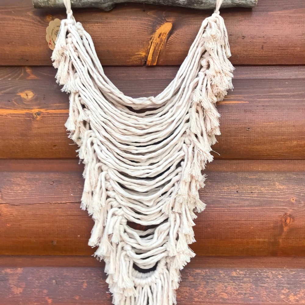 Boho Macrame Wall Hanging on Driftwood